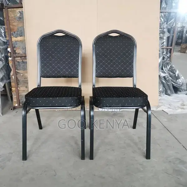Office Chair ; Black Stackable Conference Seat