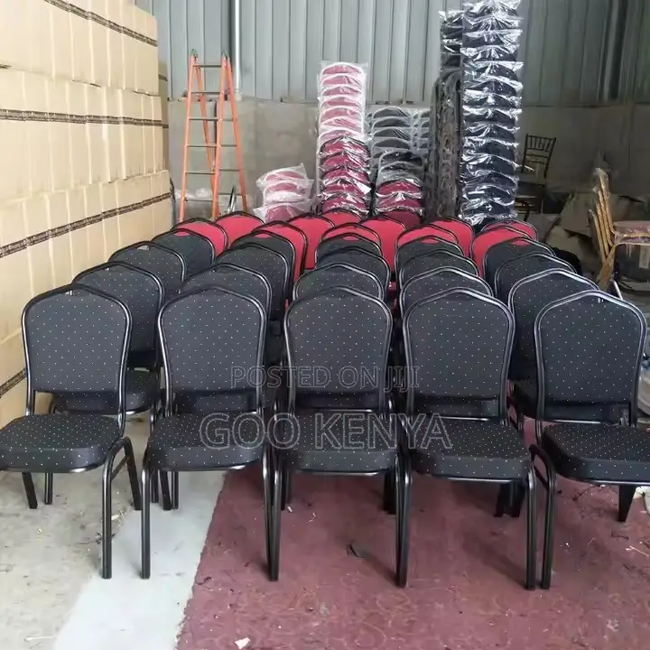 Office Chair ; Black Stackable Conference Seat
