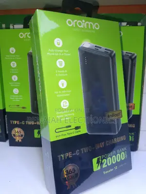 20000 Mah Original Oraimo Powerbank.2 Inputs, 3 Outputs