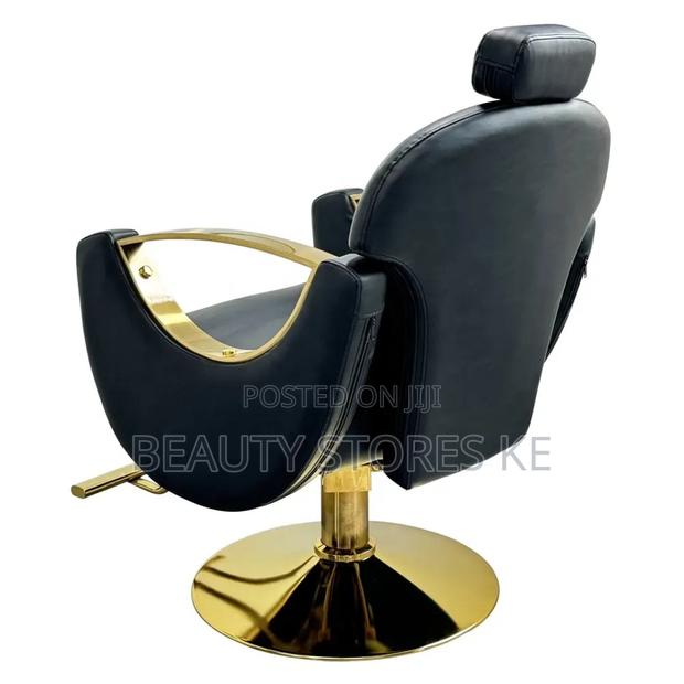 Black Gold Chair Hair Salon Equipment Reclining Seat Salon - main view