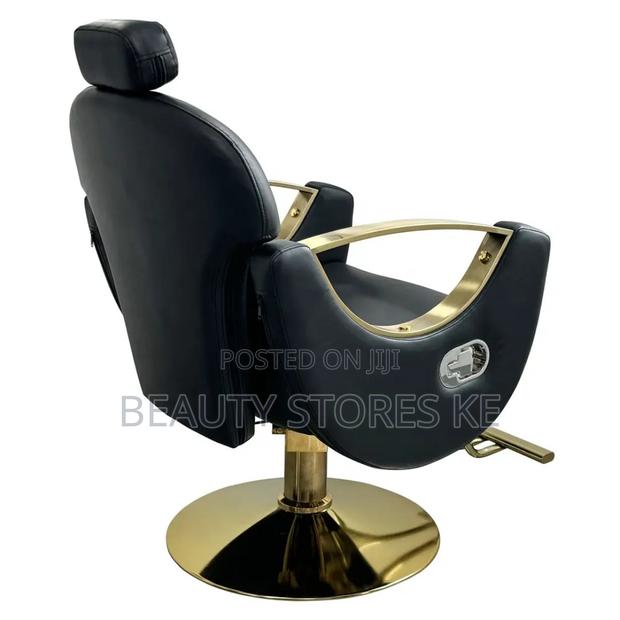 Black Gold Chair Hair Salon Equipment Reclining Seat Salon - thumbnail 2