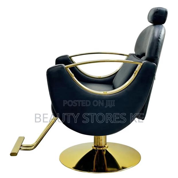 Black Gold Chair Hair Salon Equipment Reclining Seat Salon - thumbnail 3