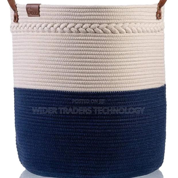 Cotton Rope Basket 
Height : 38cm
Diameter: 40cm