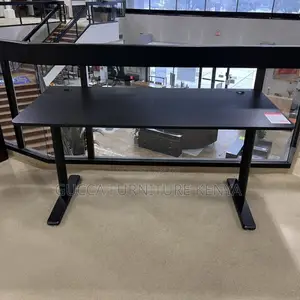Office Tables: 120cm Natural Steel Sit Stand Desk T-Design