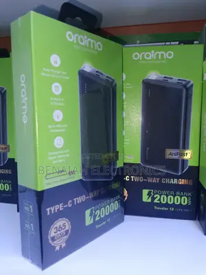 20000 Mah Best Quality Oraimo Powerbank. Free Type C Cable