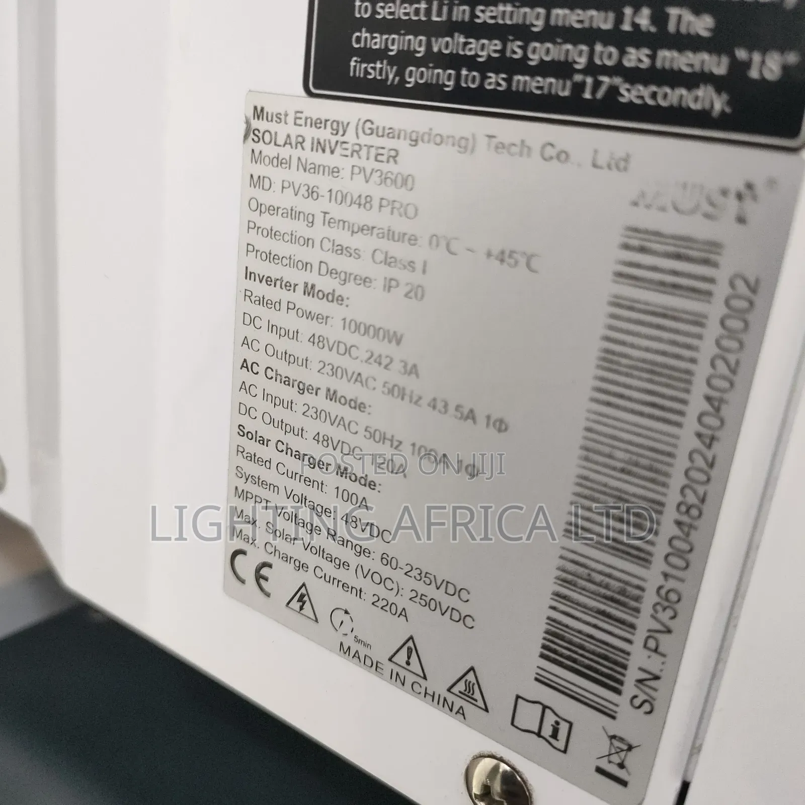 10kva/48v Must High Frequency Hybrid Solar Inverter