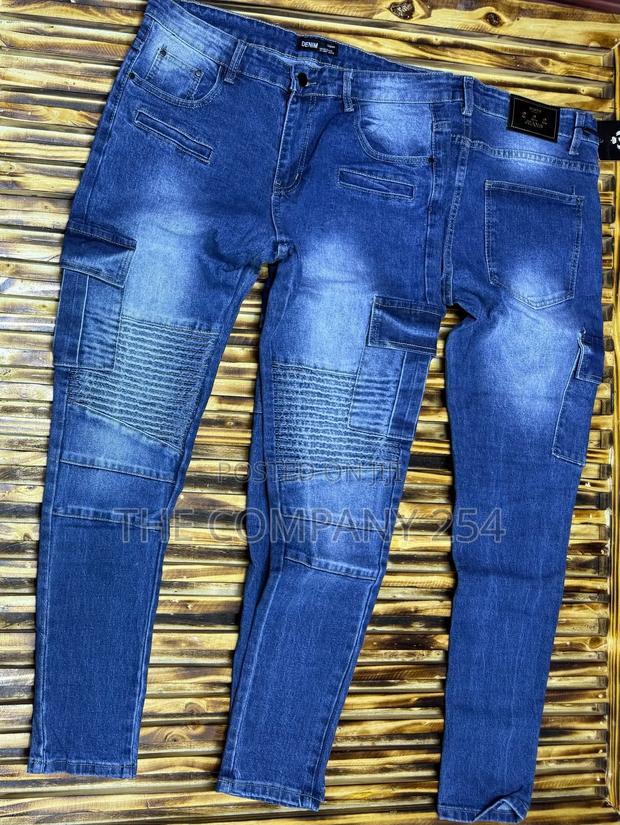 Quality Denim Men Designer Side Pocket Trousers