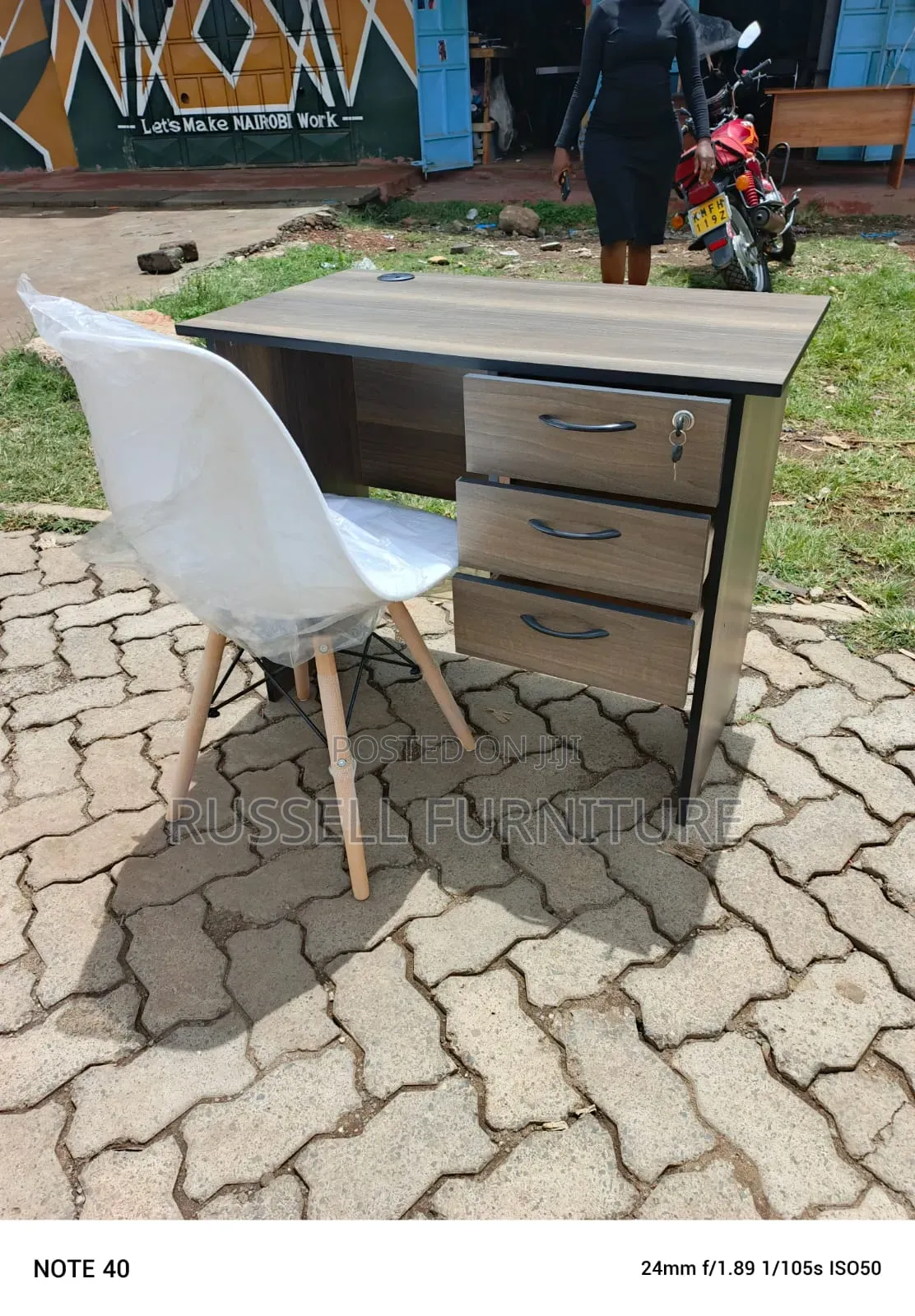 White Imported Eames Chair and Study Table