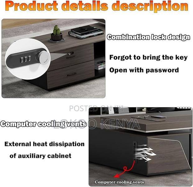Office Desk: L-Shape Office Executive Desk - thumbnail 2
