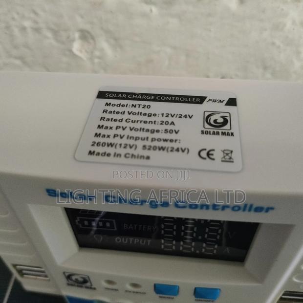 20a Solar Digital Charge Controller 260w(12v) to 520w(24v) - thumbnail 2