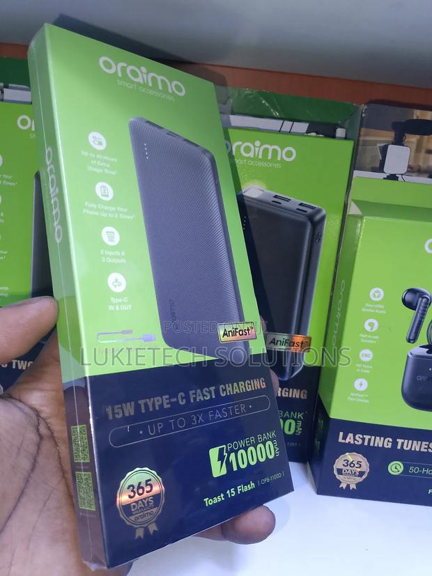 10000 Mah Oraimo Powerbank.Type C in Out - thumbnail 2