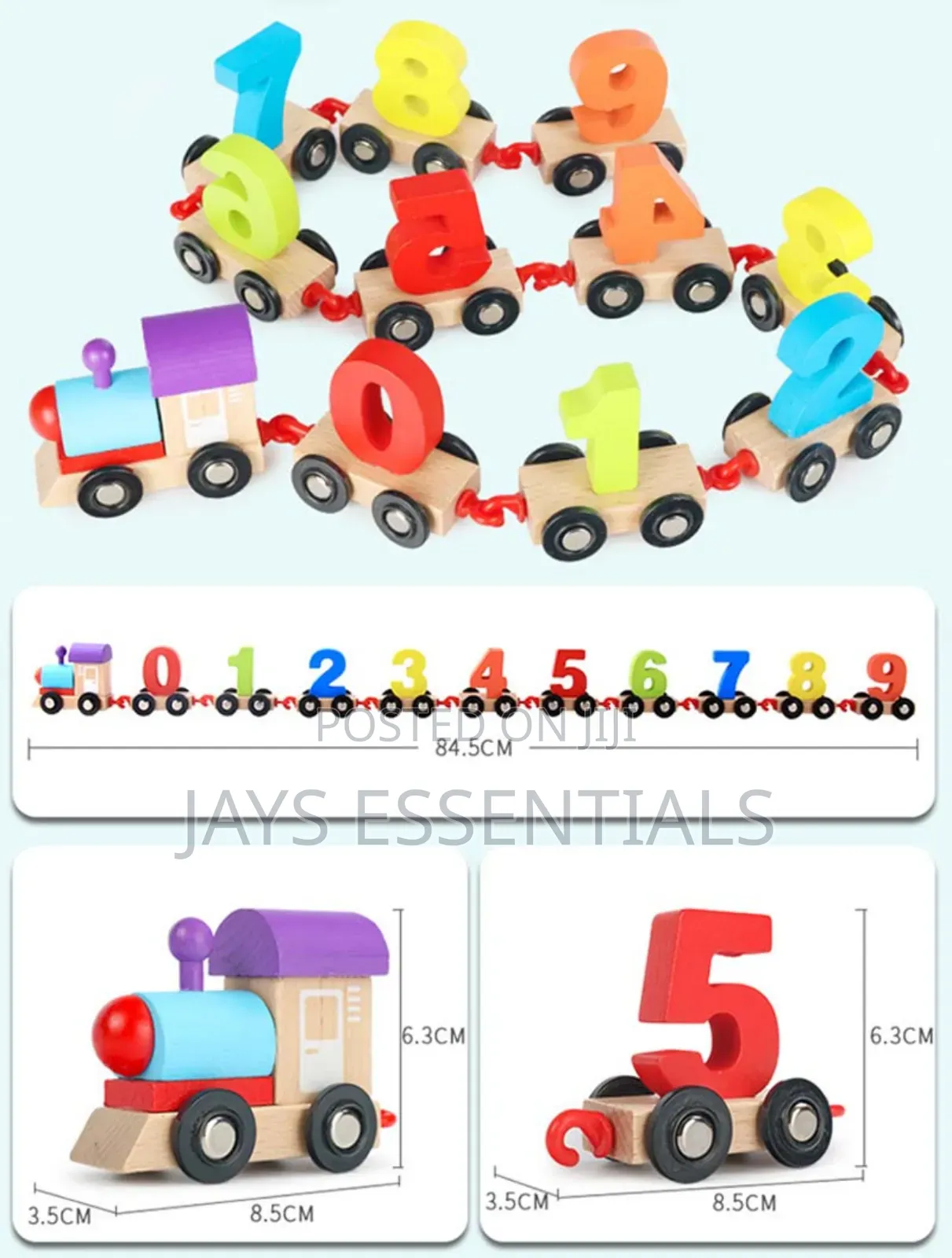 Montessori Wooden Number Train
