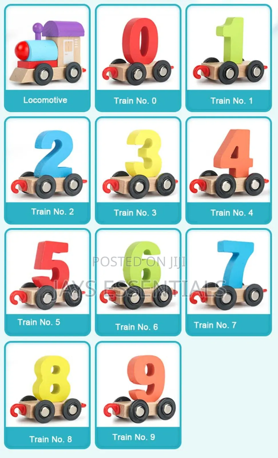Montessori Wooden Number Train