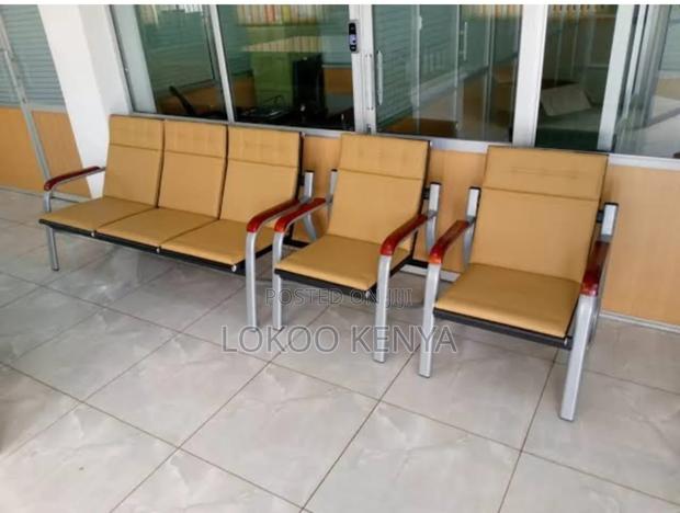 Office Sofa: Yellow Leather Reception Office Sofa - thumbnail 5