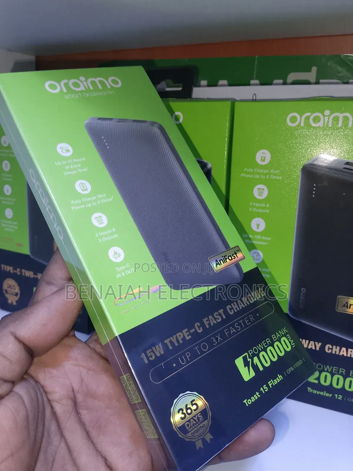 10000 Mah Oraimo Powerbank.Smart Charging Technology