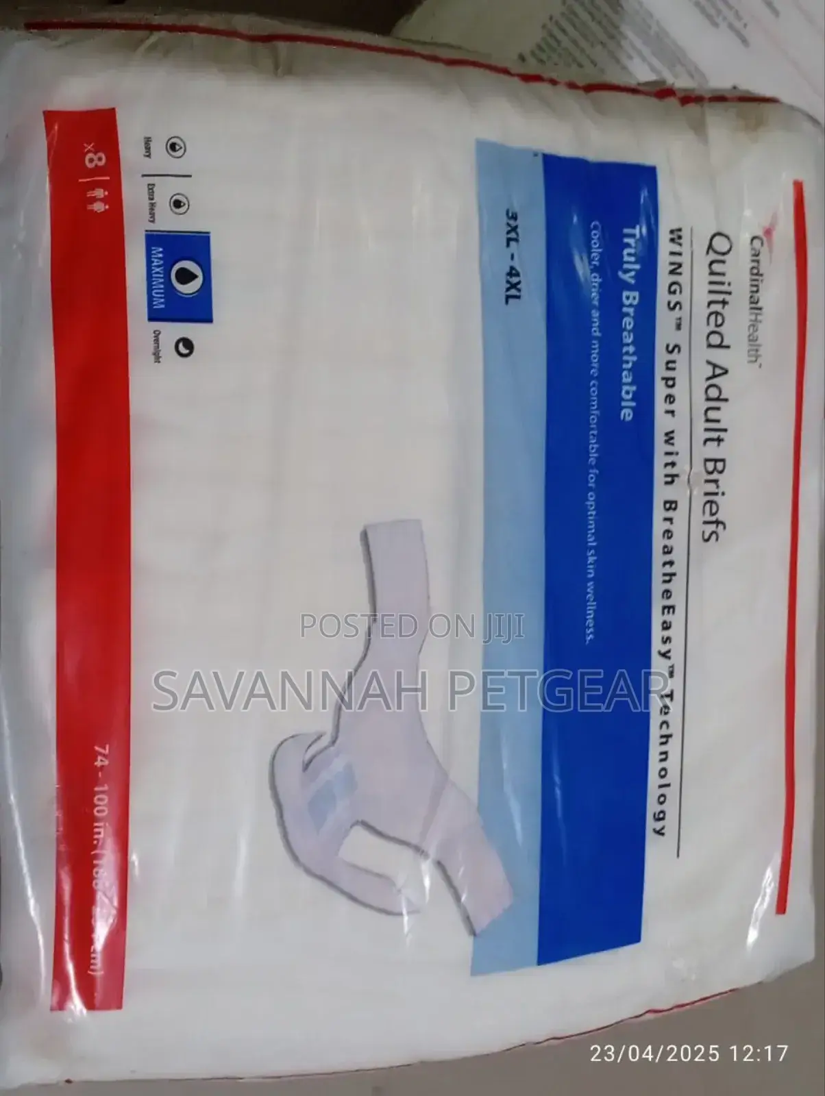Cardinal Health Adult Diapers Disposable 3xl - 8pcs