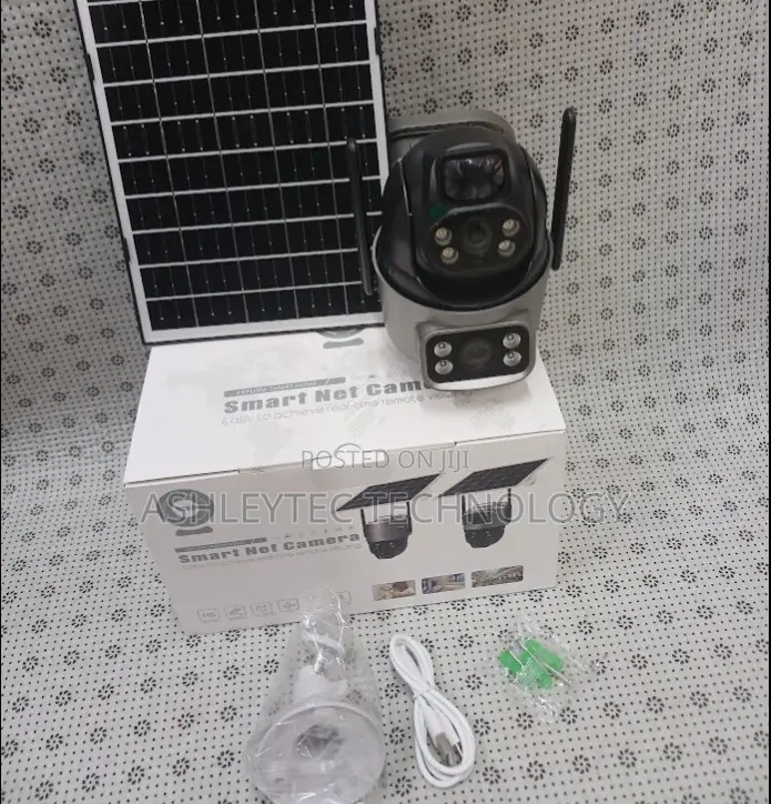 V380 Pro Wifi Dual Lens Solar CCTV Outdoor Camera 2mp