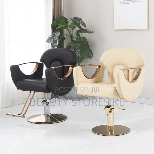 Gold White and Black Salon Seats