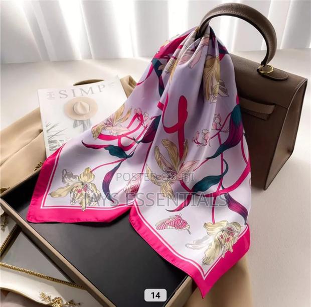 Colorful Square Silk Scarfs - thumbnail 2