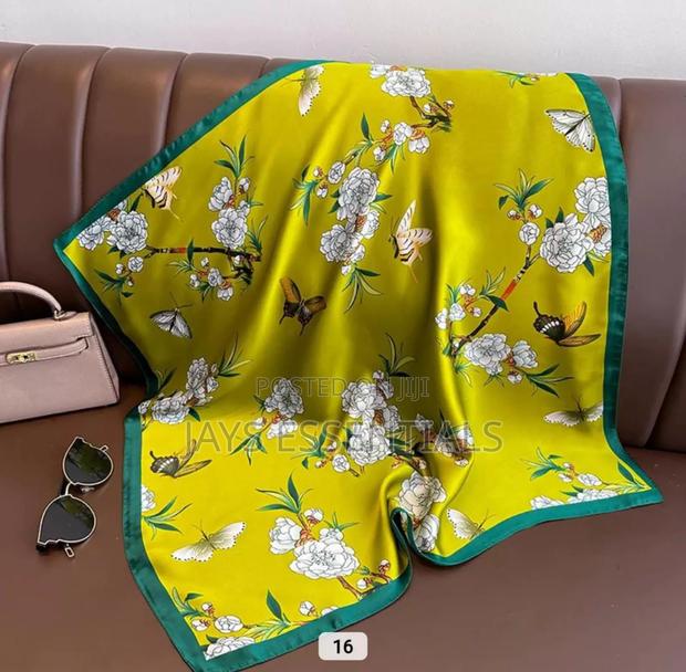 Colorful Square Silk Scarfs - thumbnail 5