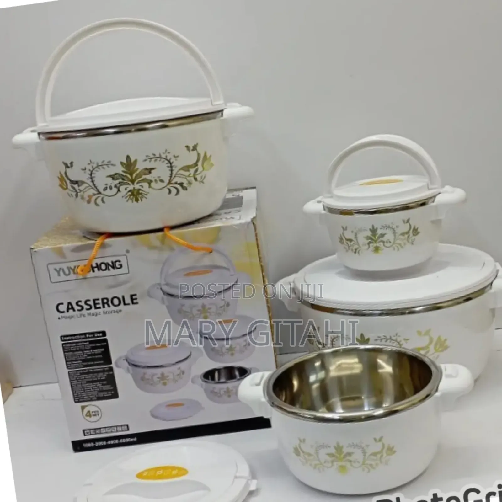 4pcs Classy Set White Casserole Hotpots*