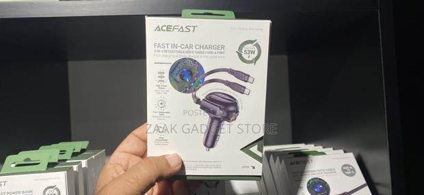 53 Watts Fast Charge Car Charger With 2-in-1 Cable - main view