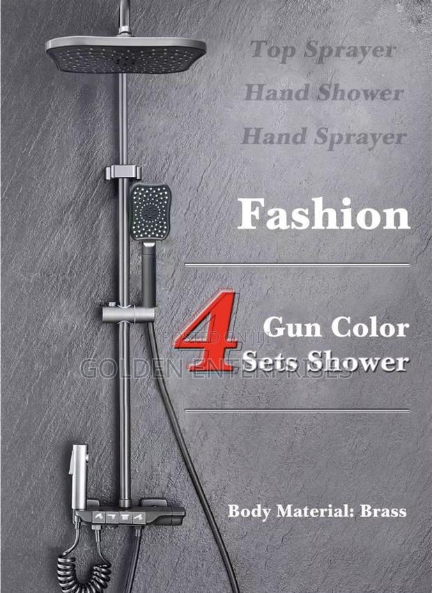 4 Function Hot Cold Wall Mounted Bathroom Shower Mixer Set