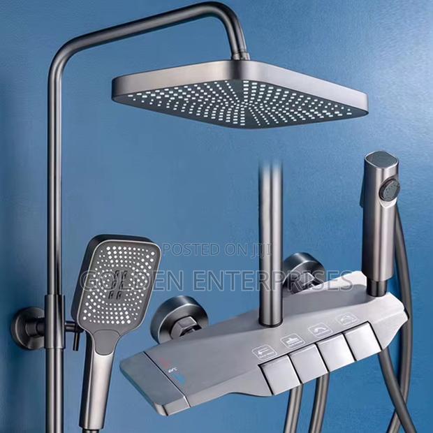4 Function Piano Key Rainfall Shower Mixer Set