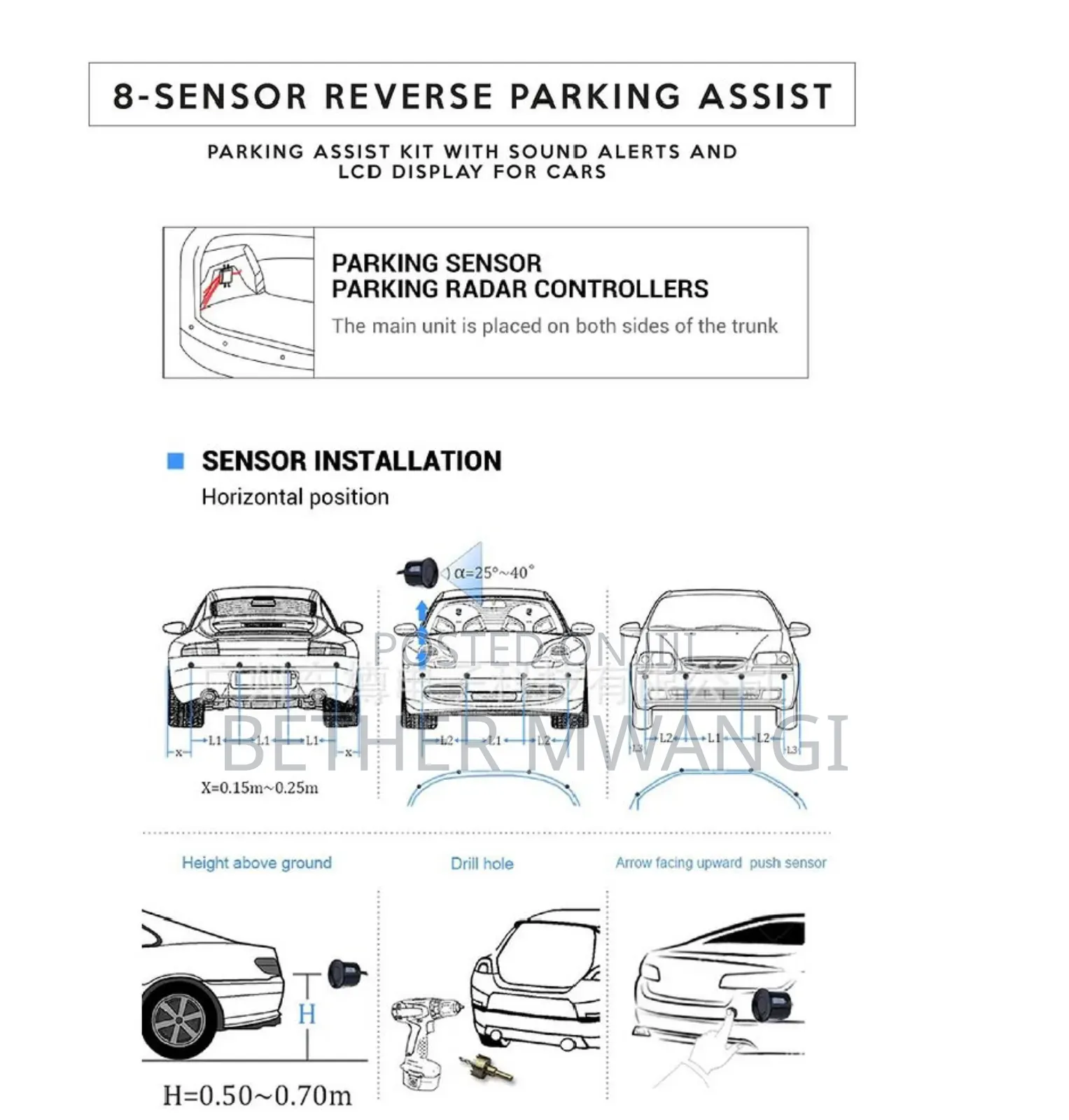 4-Sensor Reverse Car Parking Assist in Kenya