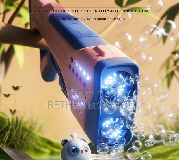 Electric Double Hole Led Automatic Bubble Gun in Kenya - thumbnail 3