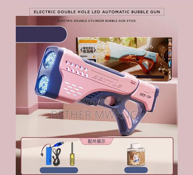 Electric Double Hole Led Automatic Bubble Gun in Kenya - thumbnail 6