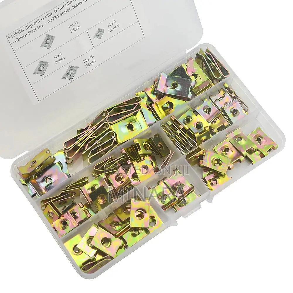 110 Pcs, U-Clips Auto Car U Type Metal Clip Nut Fasteners