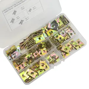 110 Pcs, U-Clips Auto Car U Type Metal Clip Nut Fasteners