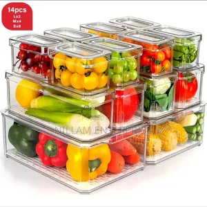 7 PCS Bpa-Free Stackable Acrylic Fridge Organizer