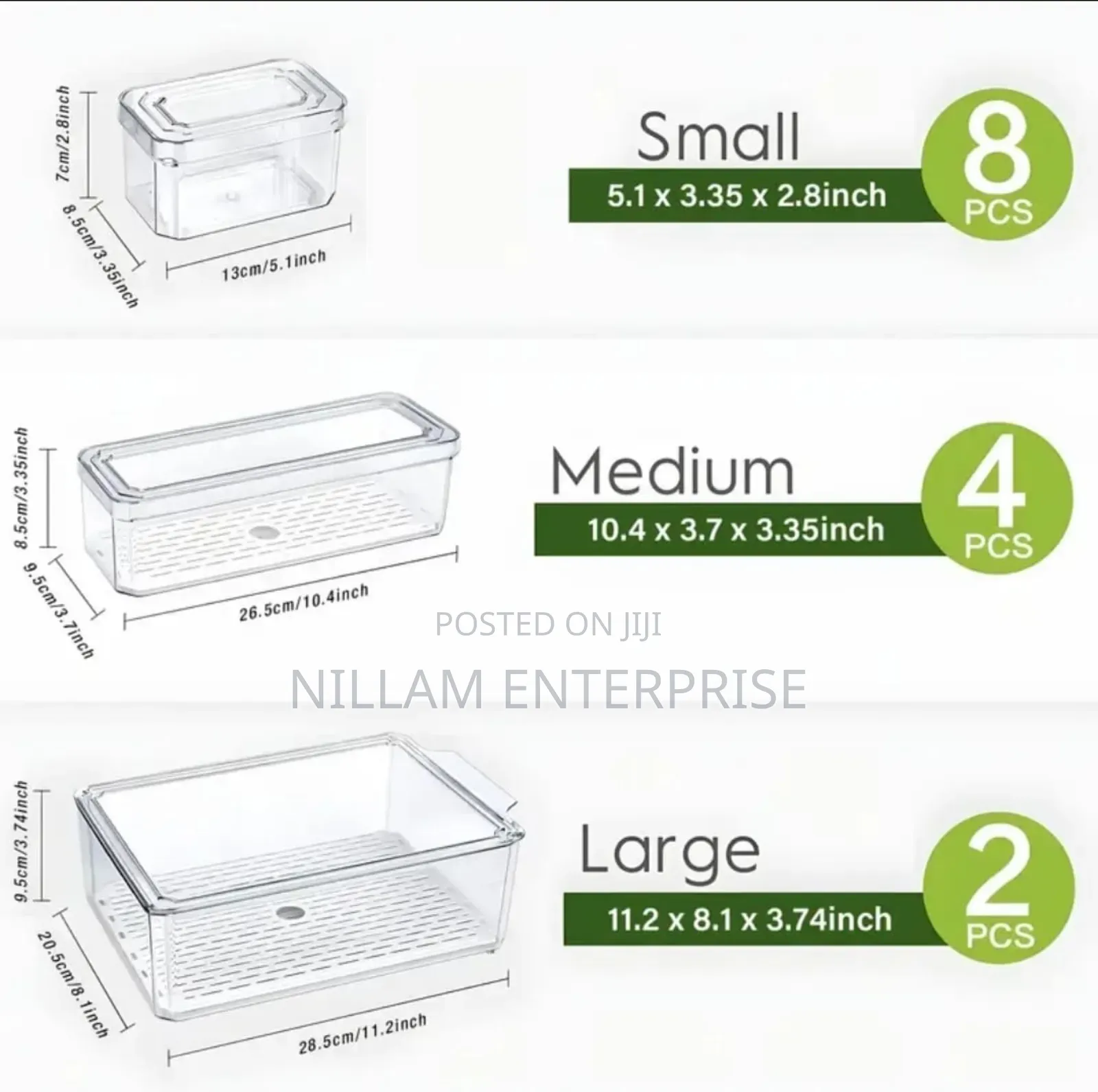 7 PCS Bpa-Free Stackable Acrylic Fridge Organizer