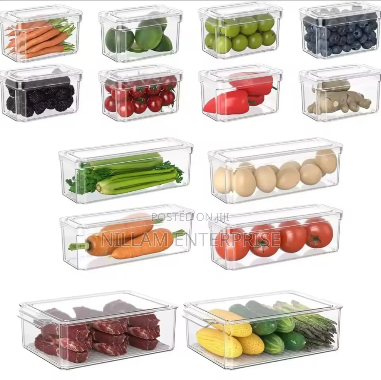 7 PCS Bpa-Free Stackable Acrylic Fridge Organizer