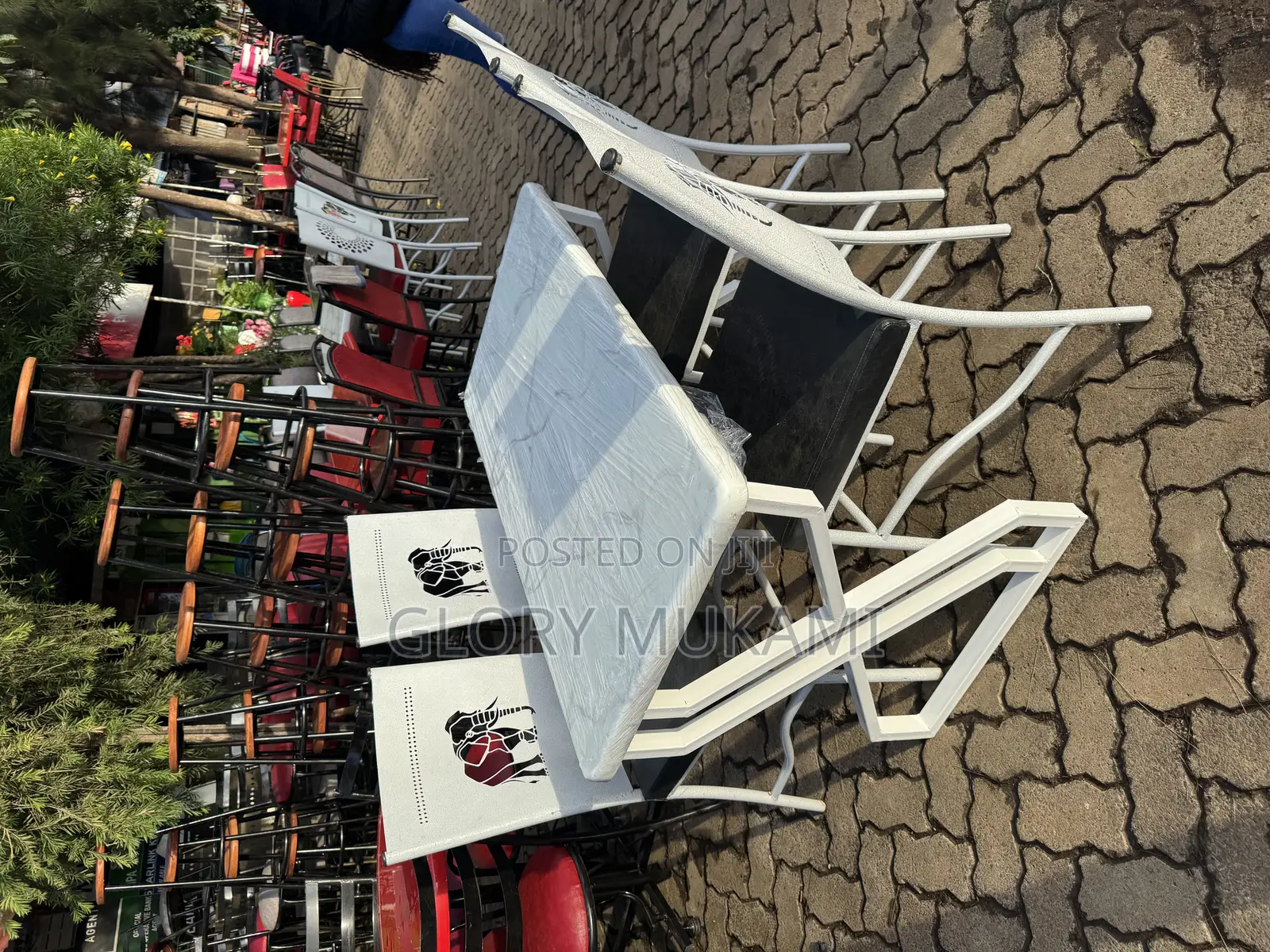 Restaurant And Bar White Chairs And 4by2 Table