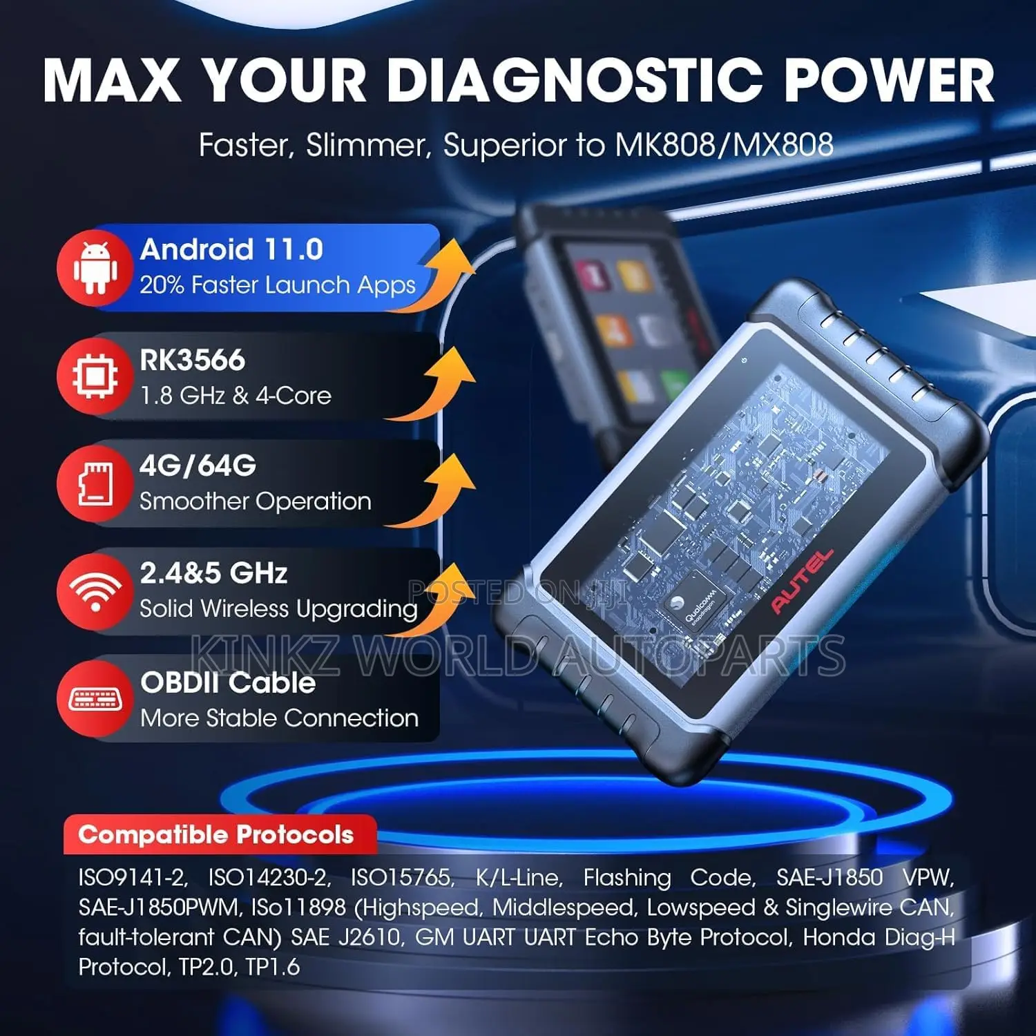 Autel Maxicom Mk808s Pro Bidirectional Car Diagnostic Tool