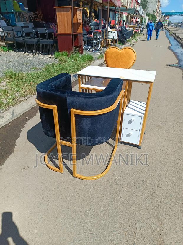 Manicure Set, Black and Gold Plus Marble Table - main view