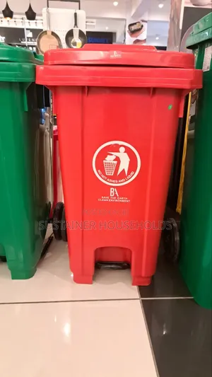 Chillie Red Pedal Bin With Wheels