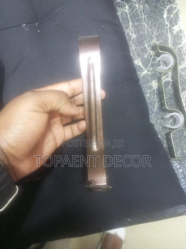 Brown Double Curtain Rod Bracket - main view