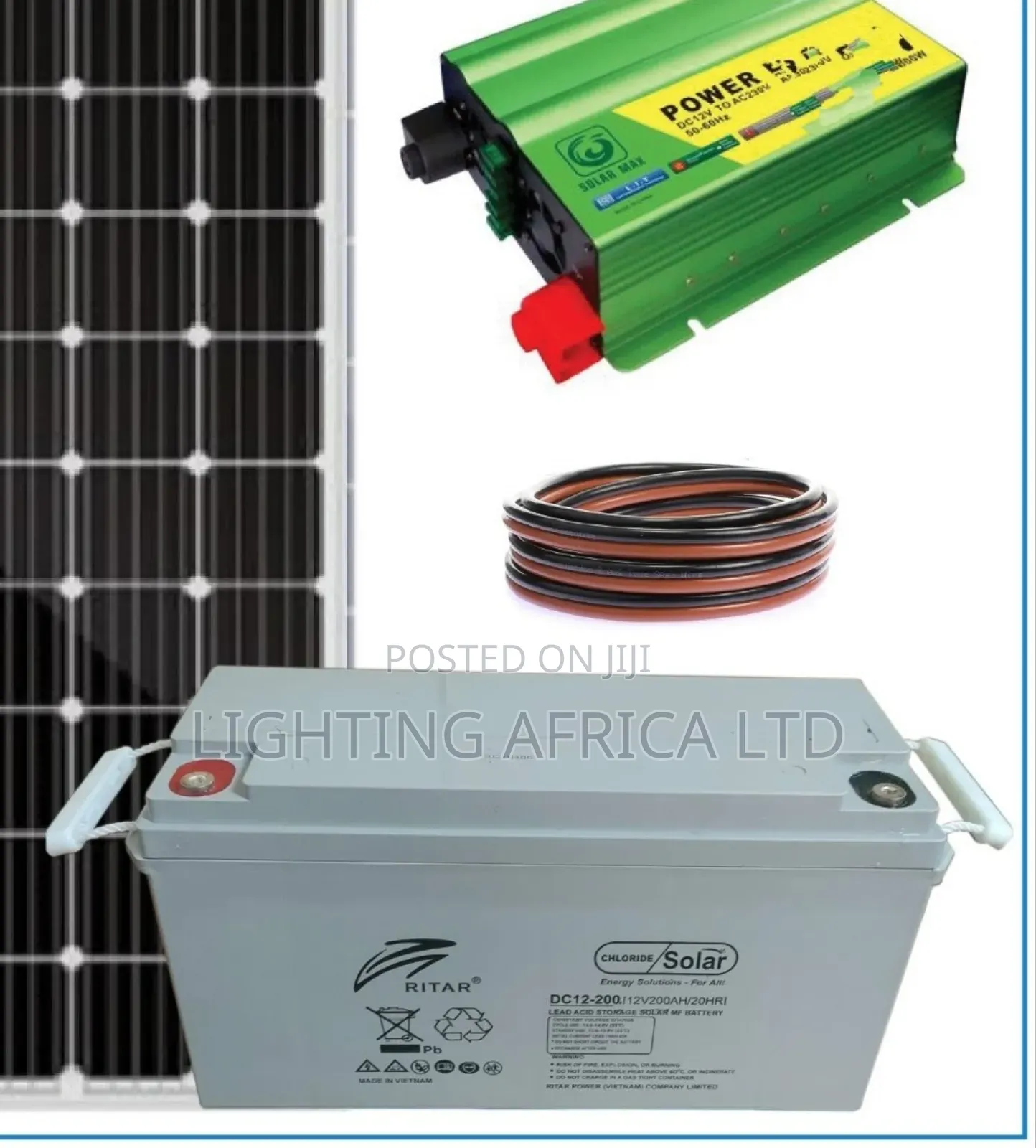 500w Home Solar Kit Complete With 200ah Ritar Heavy Duty
