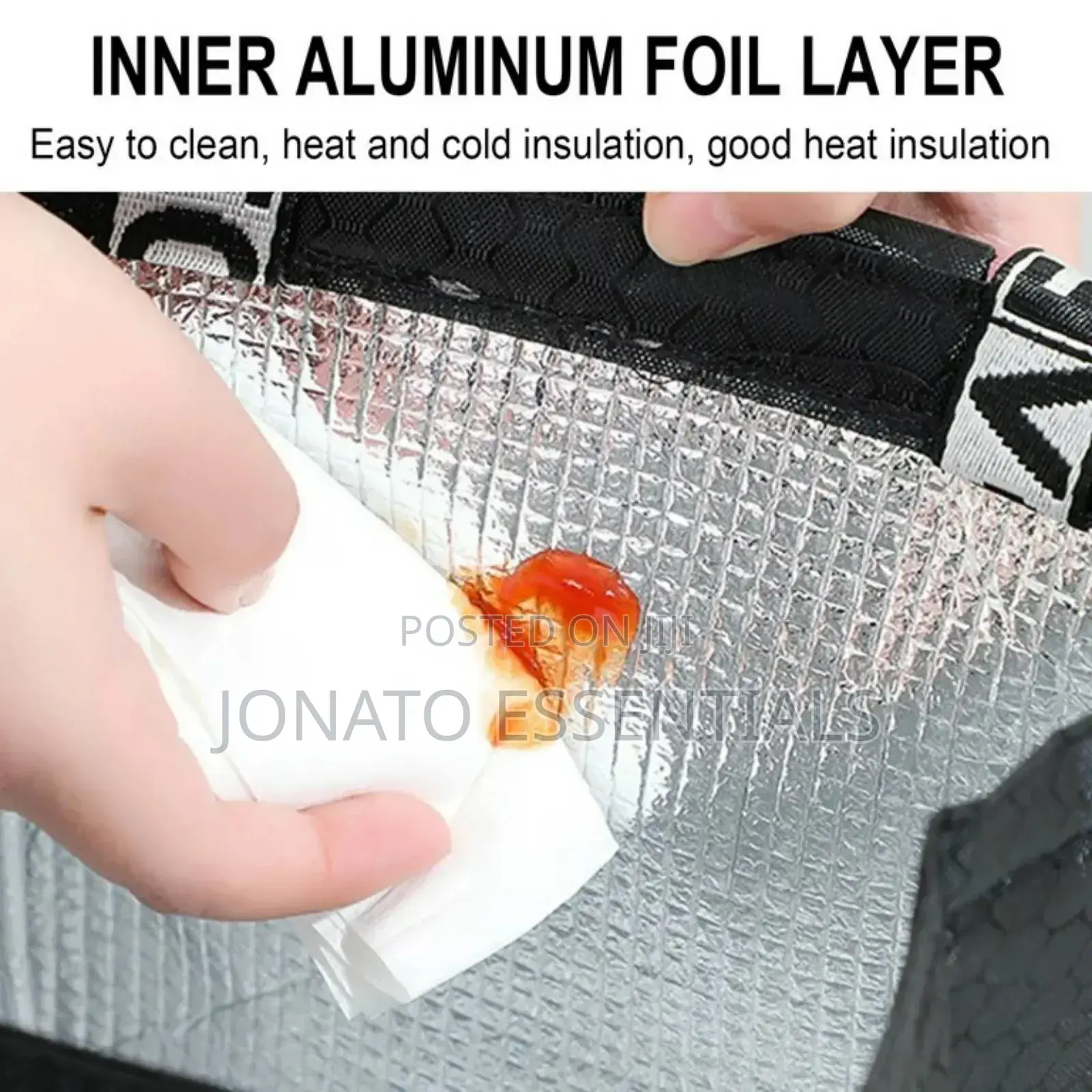 6l Insulated Square Lunch Bag With Carry Handles