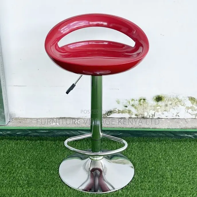 Office Stools:Office Plastic Gas-Lift Bar Stool – Round Seat