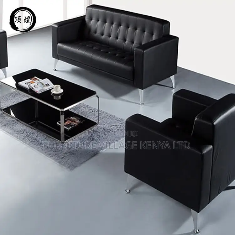 Sofas:Five-Seater Sofa for Reception With Steel Base