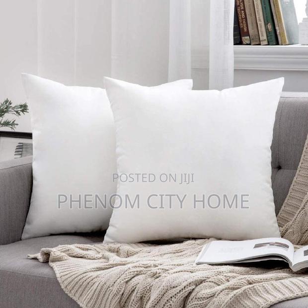Fancy White Fiber Filled Throw Pillows Available