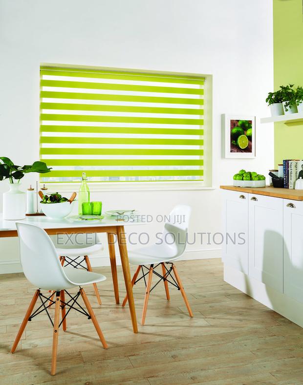 “Sleek Stripes. Smart Living.”With Horizontal Zebra Blinds - main view