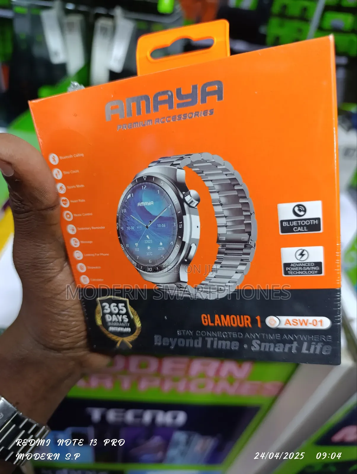 Amaya Smartwatch Sleek Business Style Bluetooth Calling
