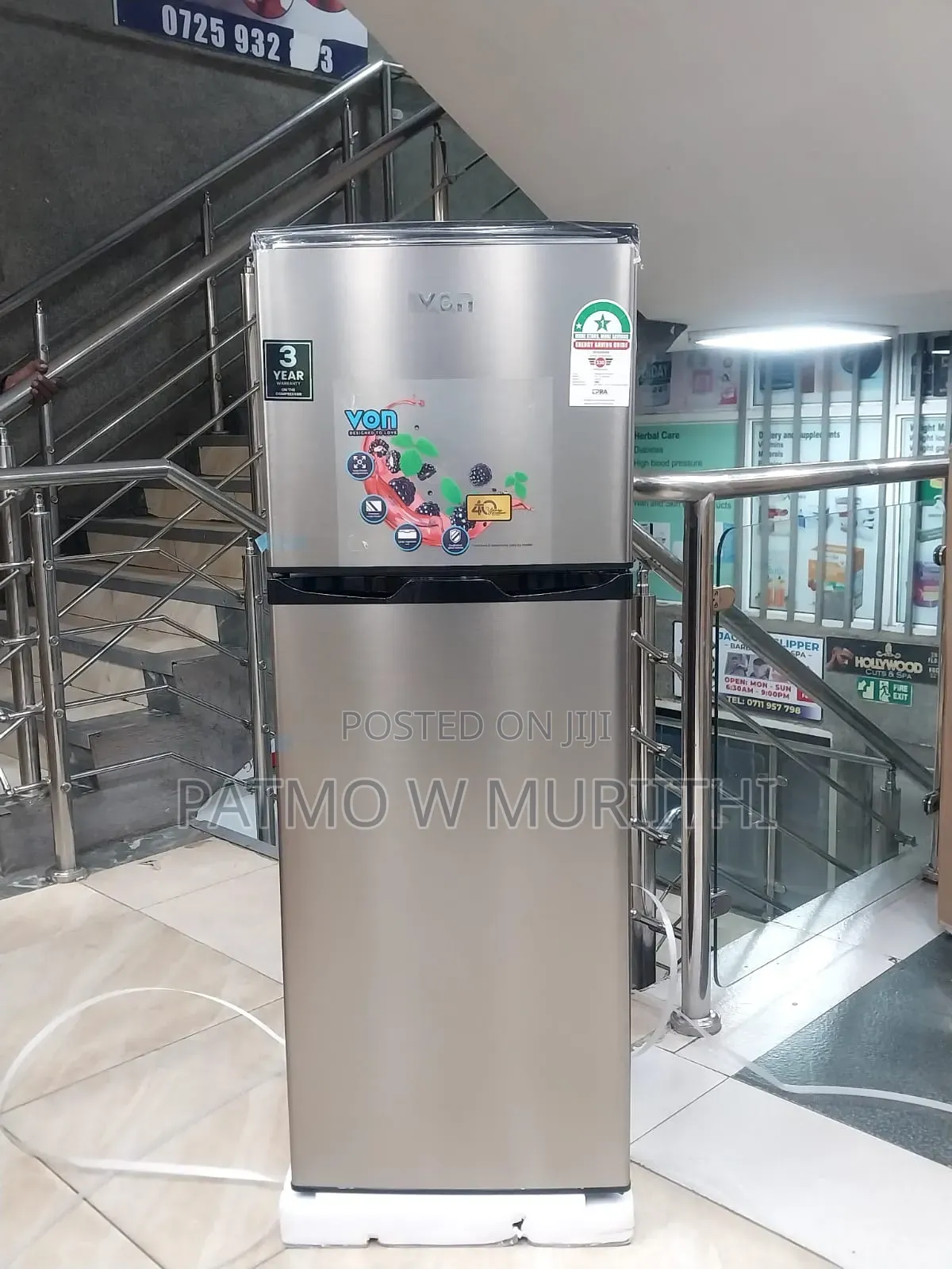 Von 136l Fridge Double Door Frost VRT-138drhx