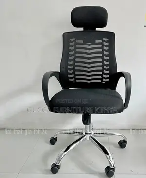 Office Chair: Headrest Mesh Strong Work Chair With Swivel
